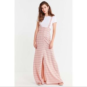 Flynn Skye Moss Striped Suspender Maxi Skirt